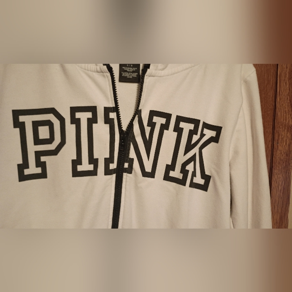 PINK White Zip-Up Hoodie - Picture 4 of 4